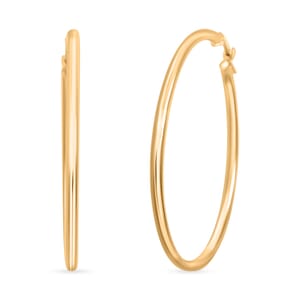 2x40mm Hoop Earrings in 10K Yellow Gold 2.5 Grams