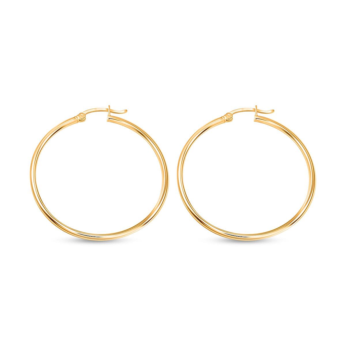 2x40mm Hoop Earrings in 10K Yellow Gold 2.5 Grams image number 2