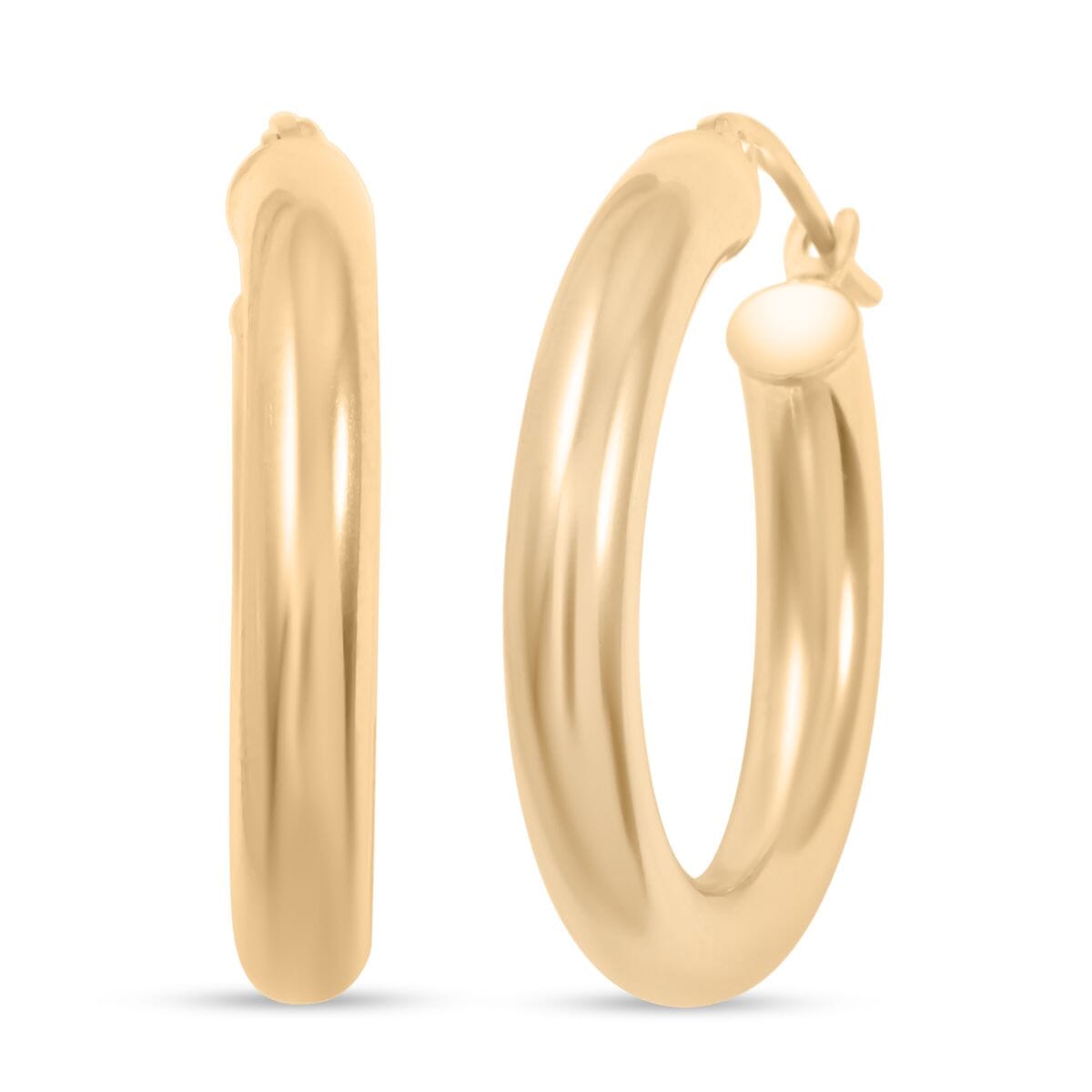 4x25mm Hoop Earrings in 10K Yellow Gold 2.4 Grams image number 0