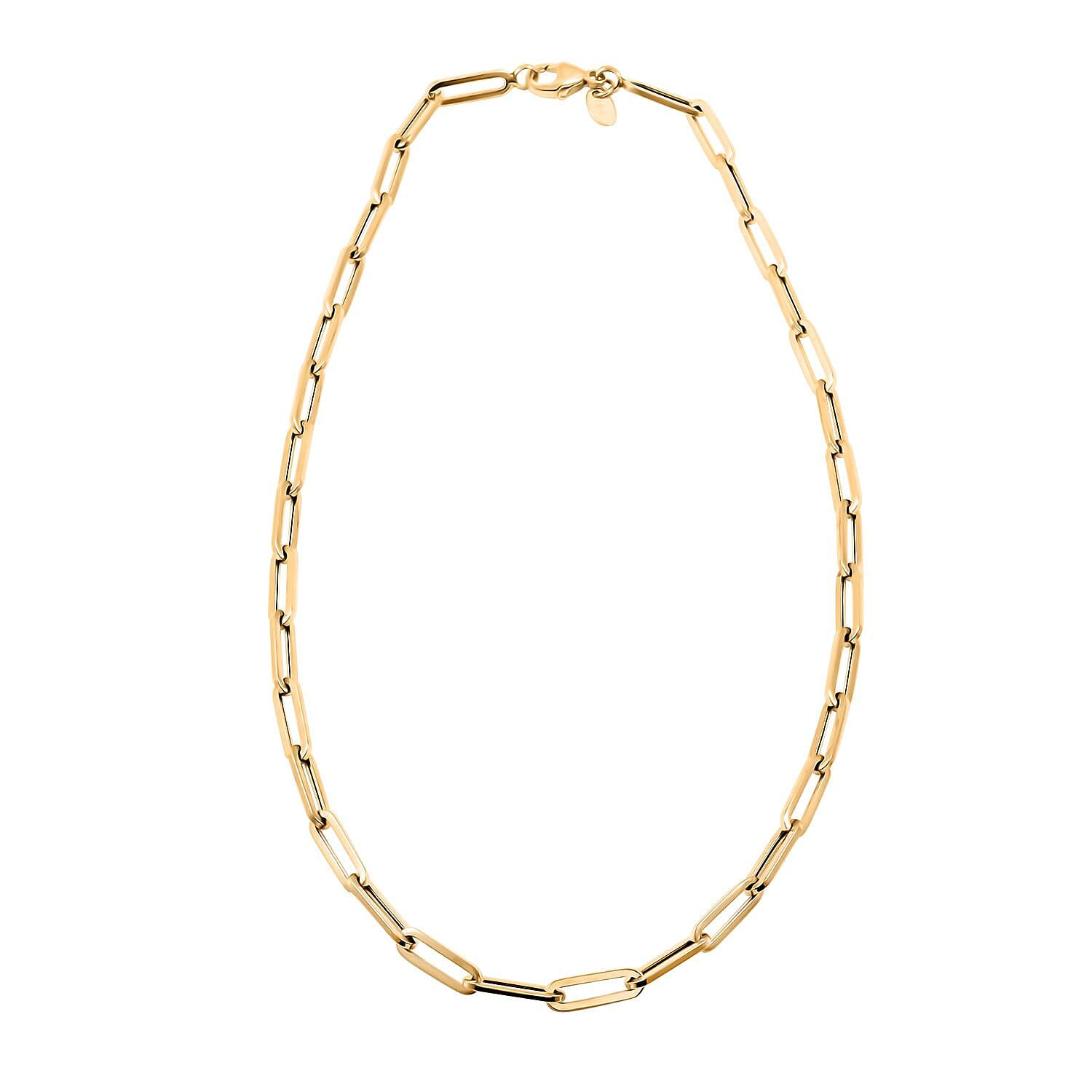 Paper Clip Chain Necklace in 14K Yellow Gold 7.4 Grams 16 Inches