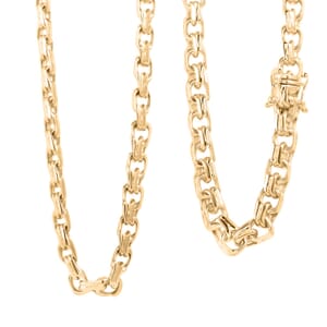 10K Yellow Gold 7.6 mm Chino Chain Necklace 22 Inches 28 Grams
