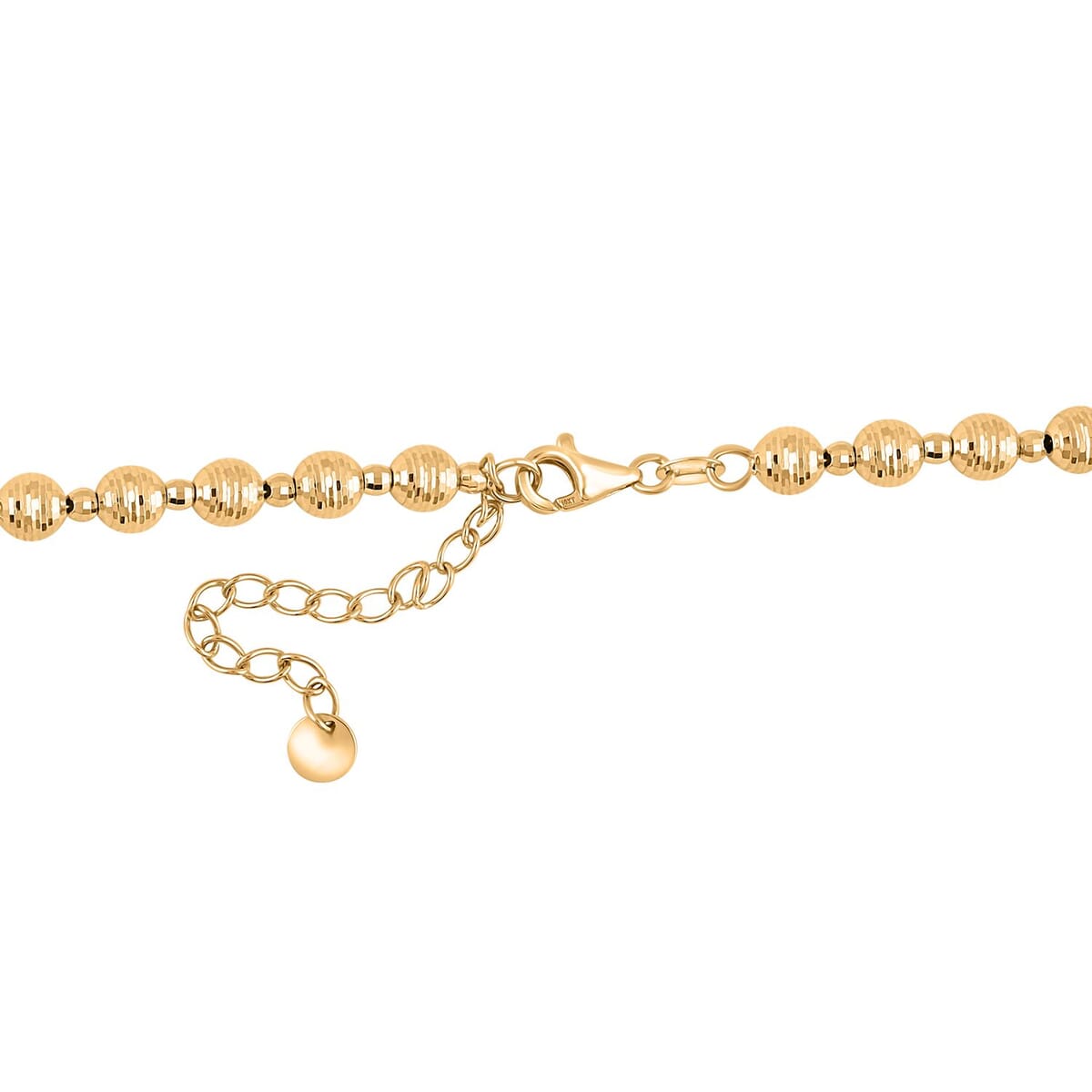 10K Yellow Gold Diamond-cut Beaded Necklace 18-20 Inches 11.78 Grams  image number 1