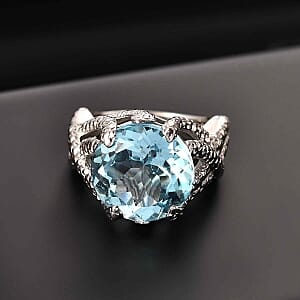 Sky Bue Topaz 12.55 ctw Ring in Goldtone (Size 10)