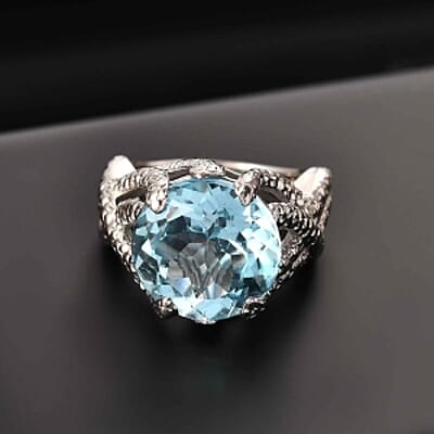 Sky Bue Topaz 12.55 ctw Ring in Goldtone (Size 10)