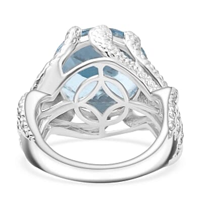 Sky Bue Topaz 12.55 ctw Ring in Goldtone (Size 10)