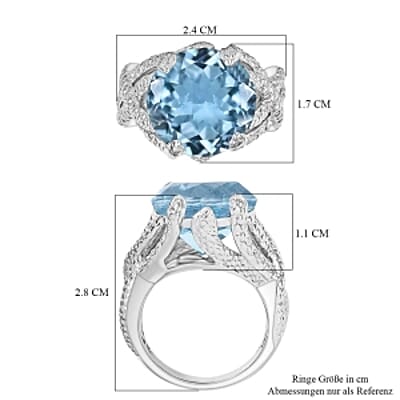 Sky Bue Topaz 12.55 ctw Ring in Goldtone (Size 10)