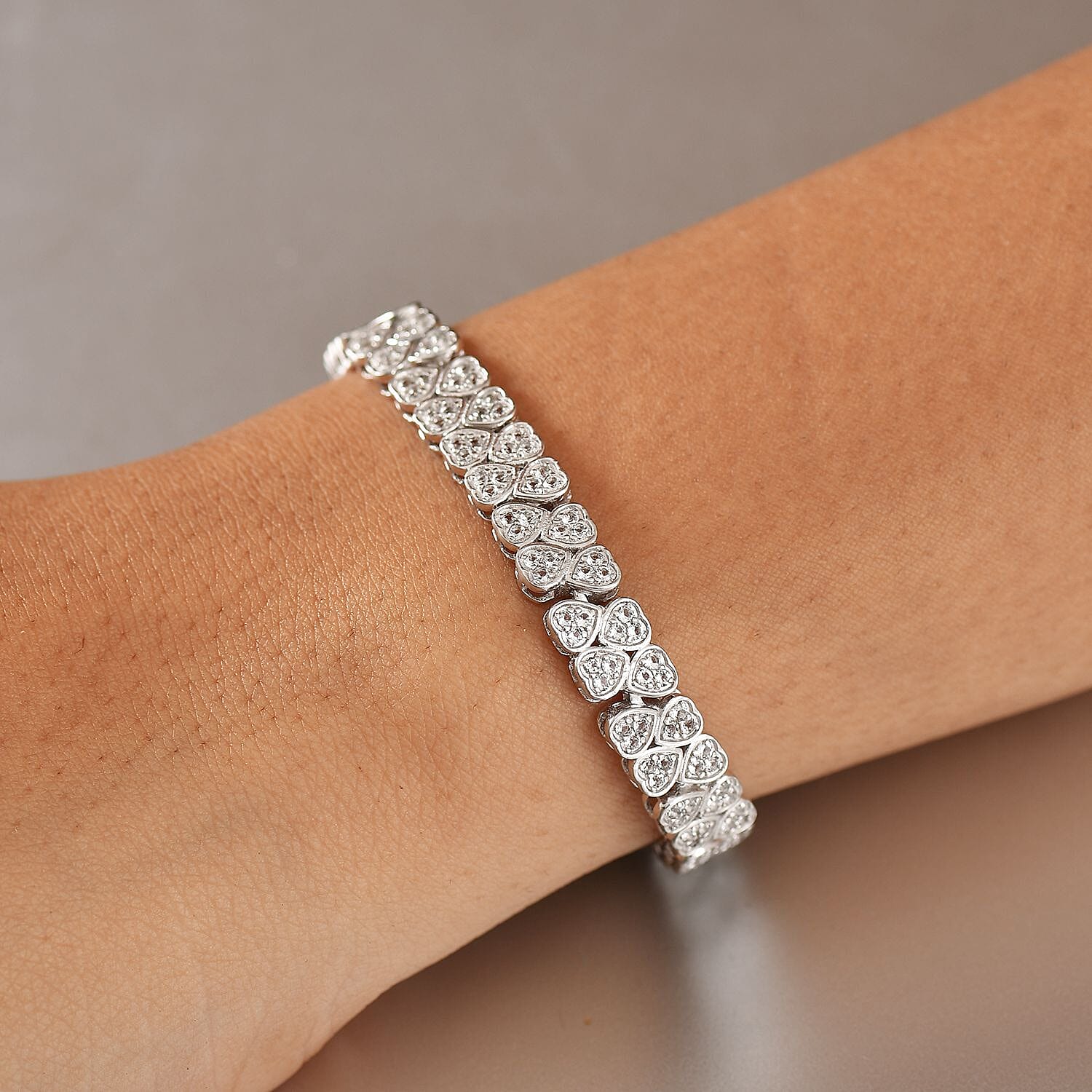 Epic Deal Karis Golconda Topaz 4.40 ctw Bracelet in Platinum Bond (7.25 In)