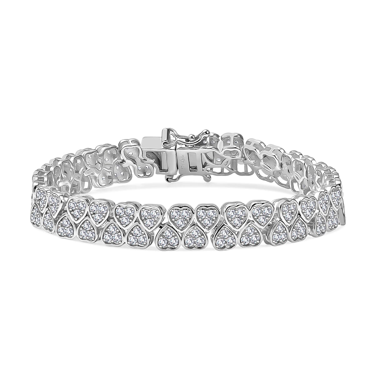 Karis Golconda Topaz 4.90 ctw Heart Bracelet in Platinum Bond (8.00 In) image number 0