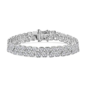 Karis Golconda Topaz 4.90 ctw Heart Bracelet in Platinum Bond (8.00 In)