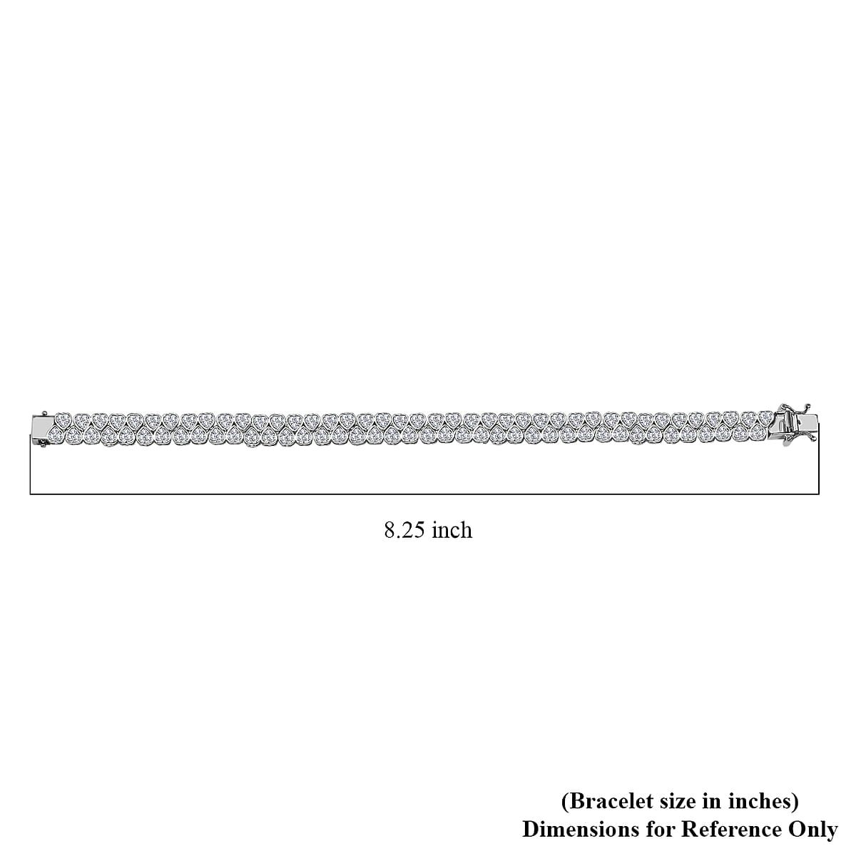 Karis Golconda Topaz 4.90 ctw Heart Bracelet in Platinum Bond (8.00 In) image number 4