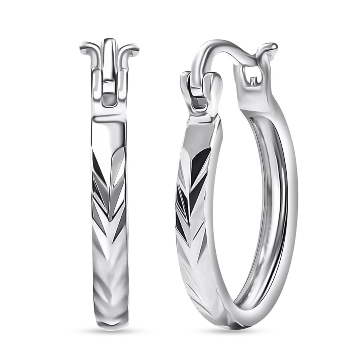 Hoop Earrings in 950 Platinum 3.40 Grams image number 0
