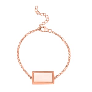 Bar Bracelet in 18K Vermeil Rose Gold Over Sterling Silver (7.25 In) 3 Grams