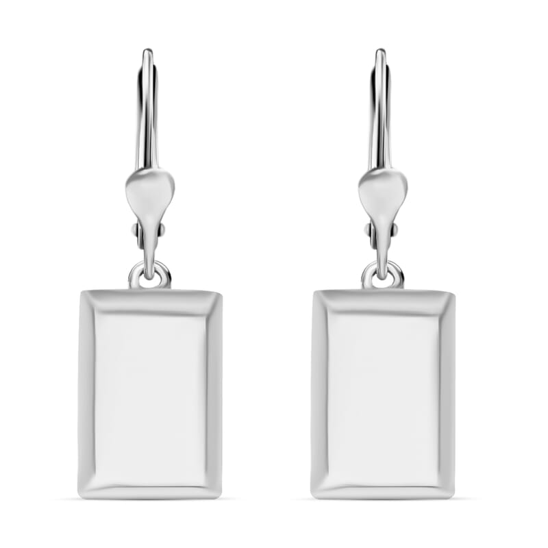 D'Joy Bar Earrings in Rhodium Over Sterling Silver 3.5 Grams