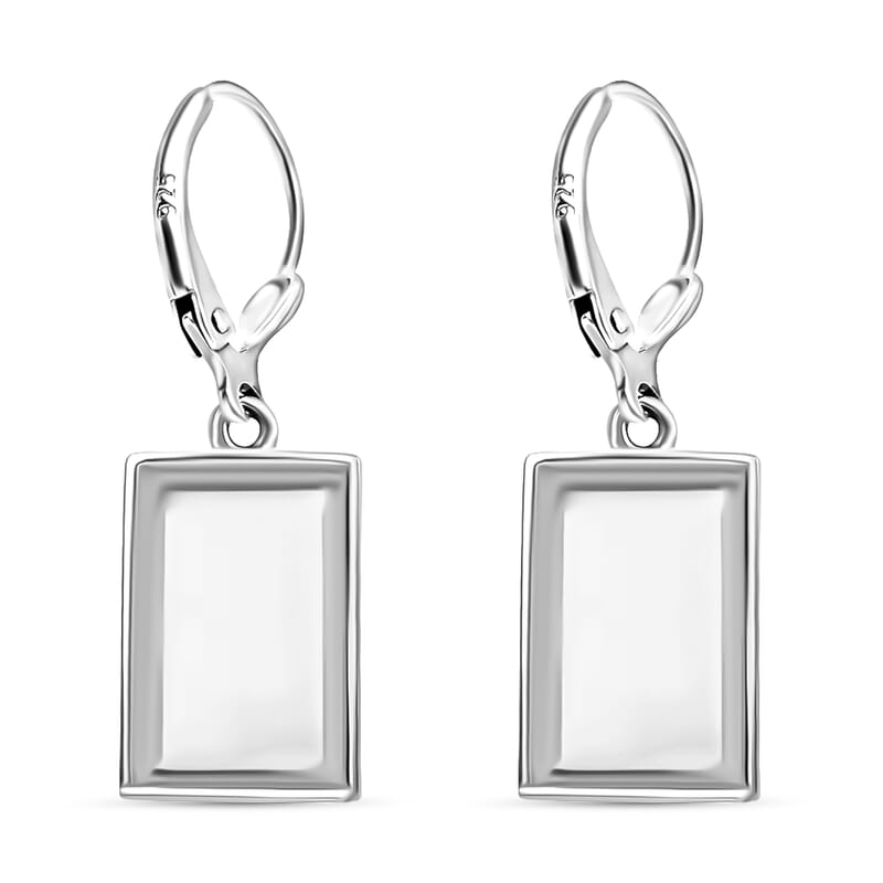 D'Joy Bar Earrings in Rhodium Over Sterling Silver 3.5 Grams