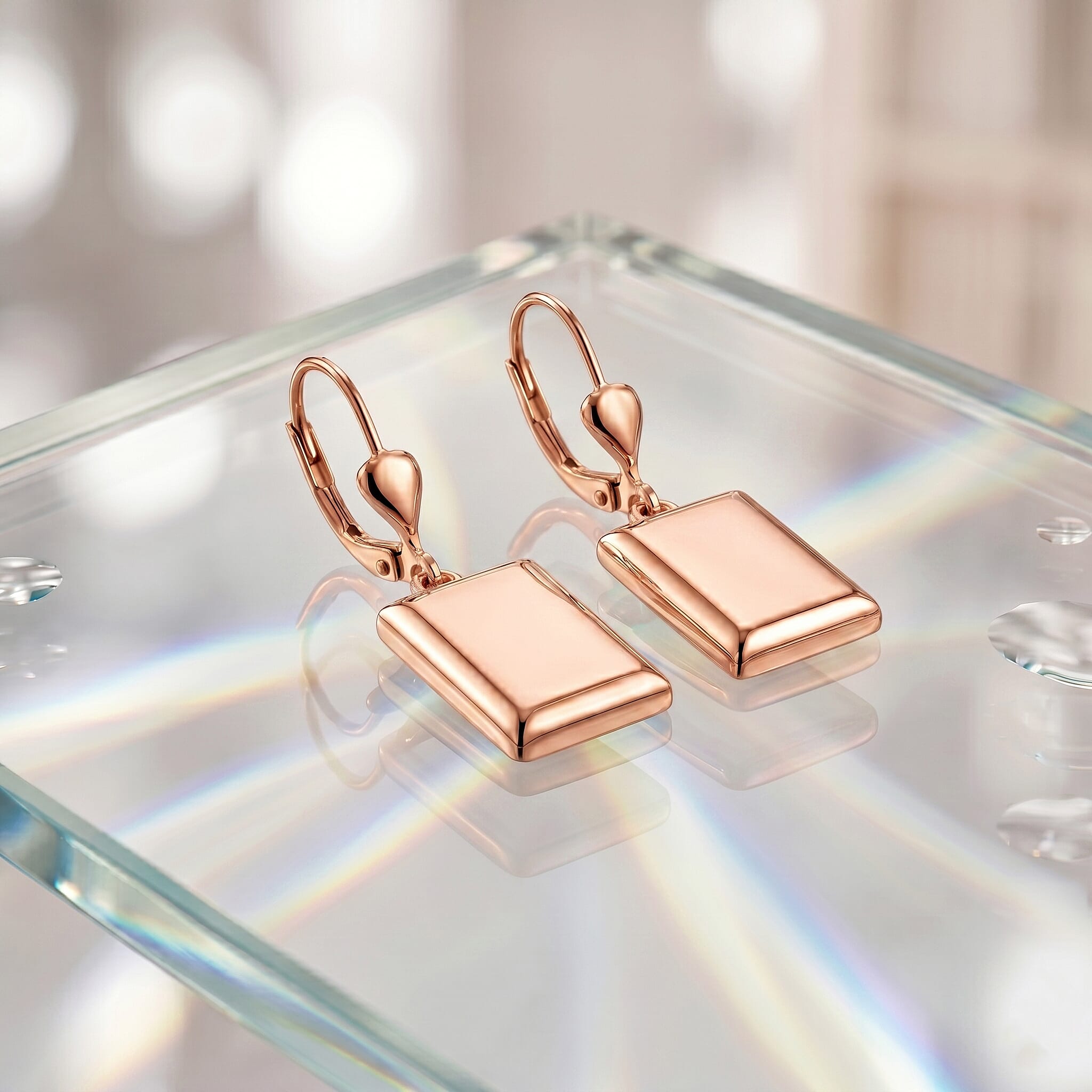 D'Joy Bar Earrings in 18K Vermeil Rose Gold Over Sterling Silver 3.5 Grams
