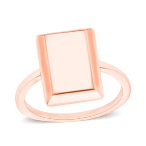 Bar Ring in 18K Vermeil Rose Gold Over Sterling Silver (Size 10.0) 2.40 Grams