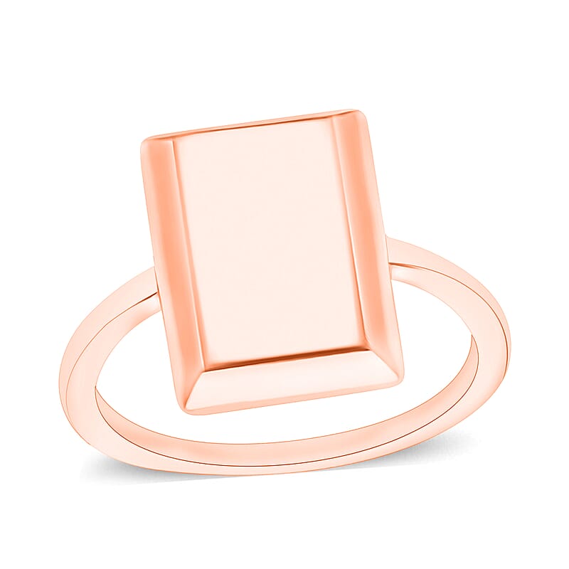 D'Joy Bar Ring in 18K Vermeil Rose Gold Over Sterling Silver 3 Grams (Size 10.0)