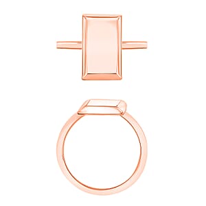 Bar Ring in 18K Vermeil Rose Gold Over Sterling Silver 2.40 Grams (Size 10.0)
