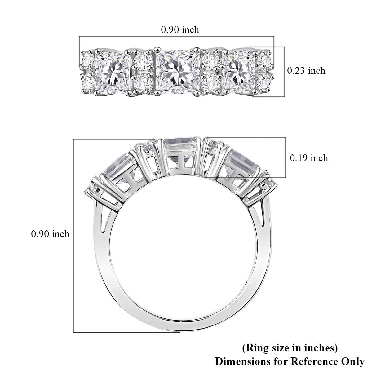 D'Joy Golconda Topaz 2.90 ctw Art Deco Ring in Platinum Over Sterling Silver (Size 10.0) image number 5