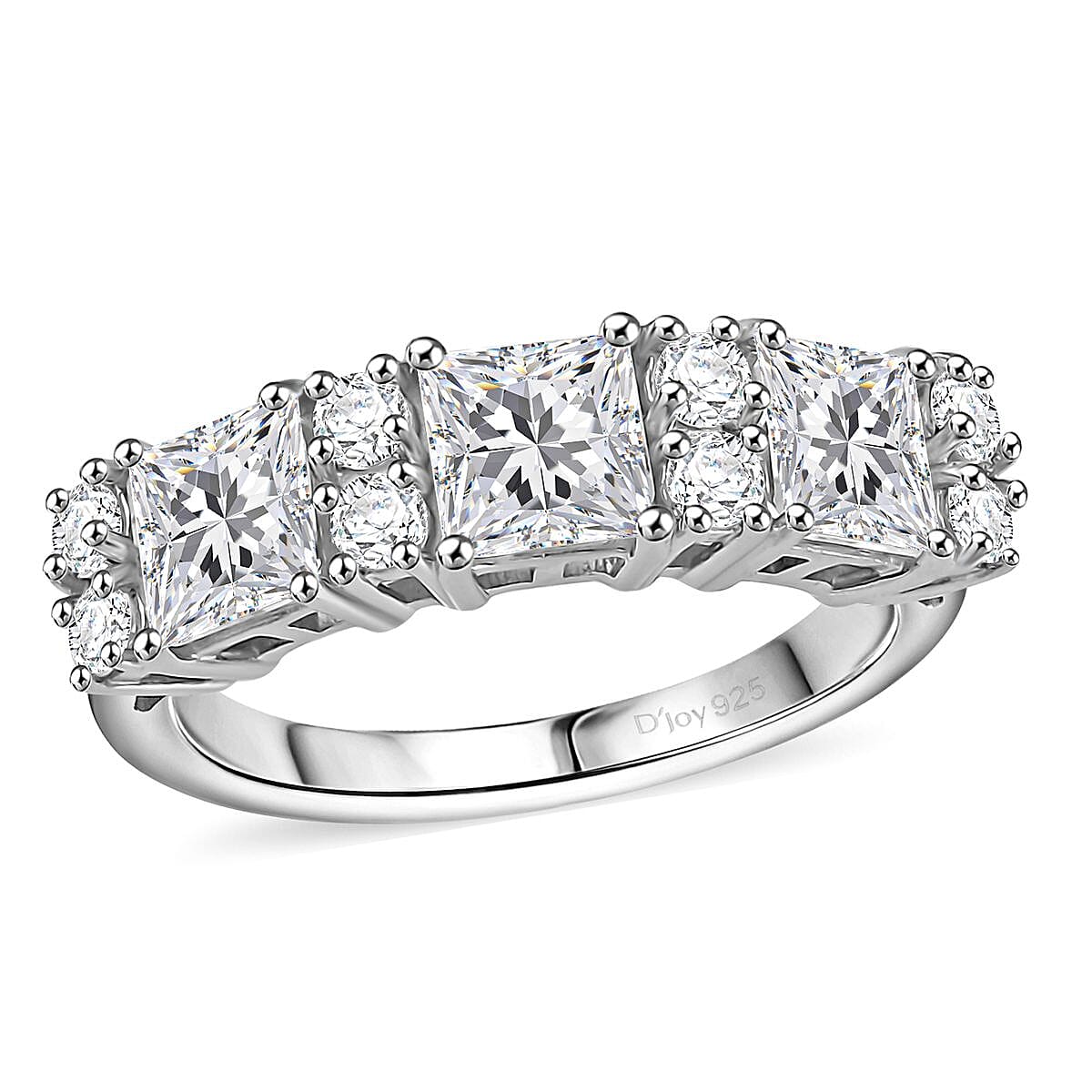 D'Joy Golconda Topaz 2.90 ctw Art Deco Ring in Platinum Over Sterling Silver (Size 8.0)