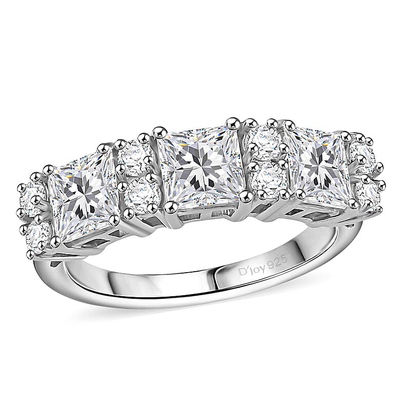 D'Joy Golconda Topaz 2.90 ctw Art Deco Ring in Platinum Over Sterling Silver (Size 8.0)