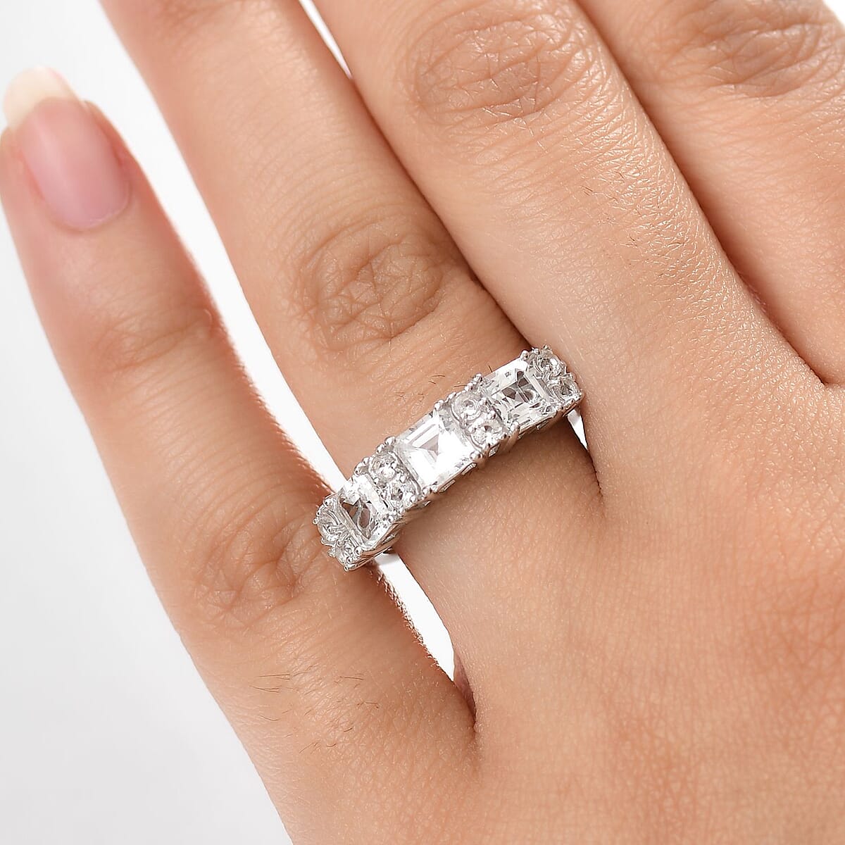 D'Joy Golconda Topaz 2.90 ctw Art Deco Ring in Platinum Over Sterling Silver (Size 8.0) image number 2