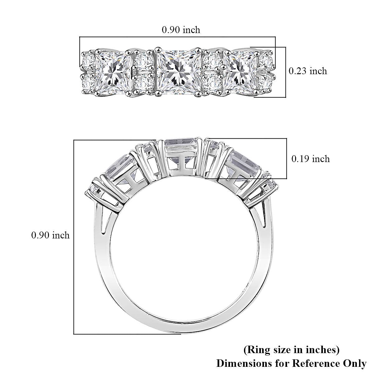 D'Joy Golconda Topaz 2.90 ctw Art Deco Ring in Platinum Over Sterling Silver (Size 8.0)
