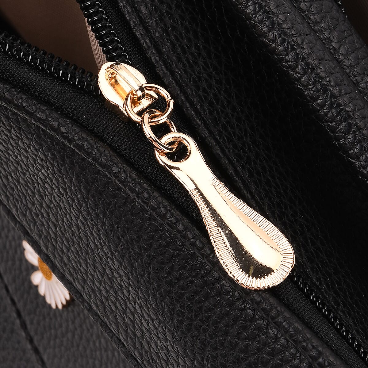 Black Faux Leather Multi Pocket Crossbody Bag image number 4