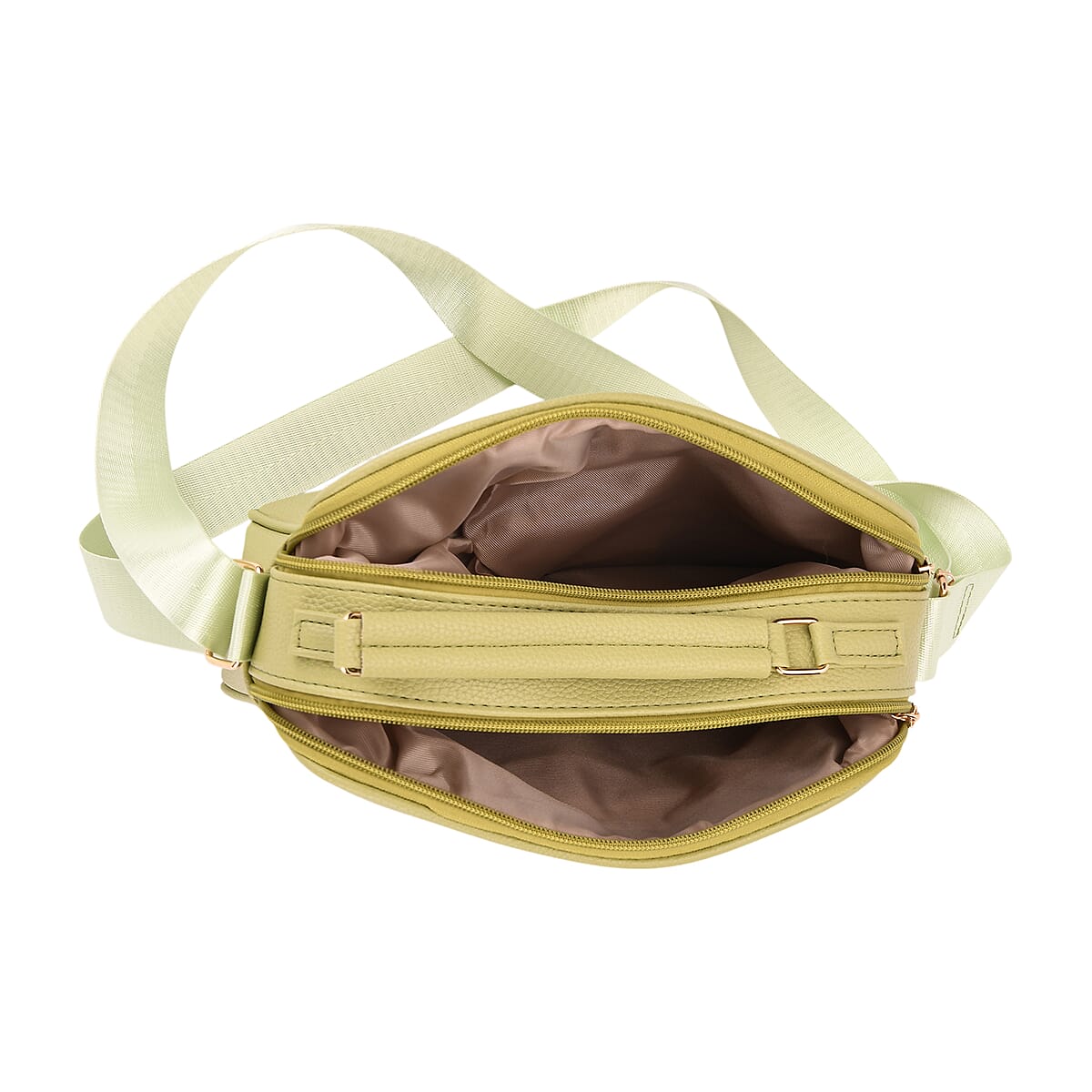 Green Faux Leather Multi Pocket Crossbody Bag image number 3