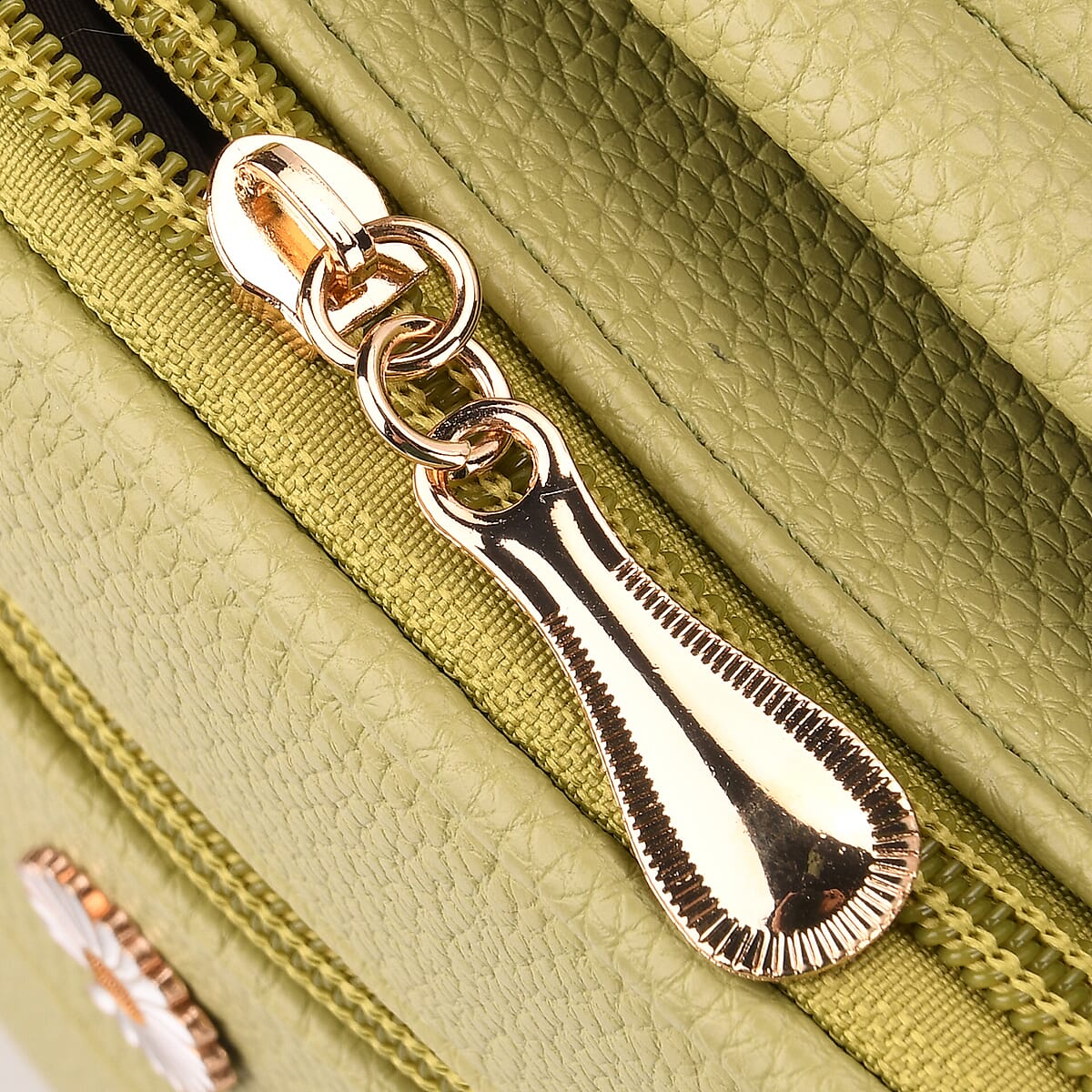 Green Faux Leather Multi Pocket Crossbody Bag image number 4