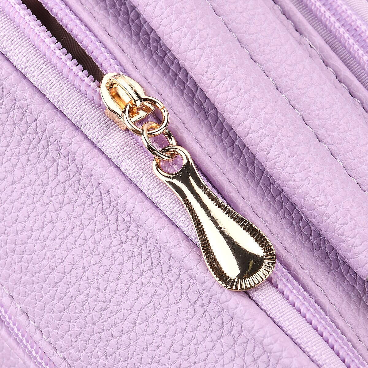 Purple Faux Leather Multi Pocket Crossbody Bag image number 4