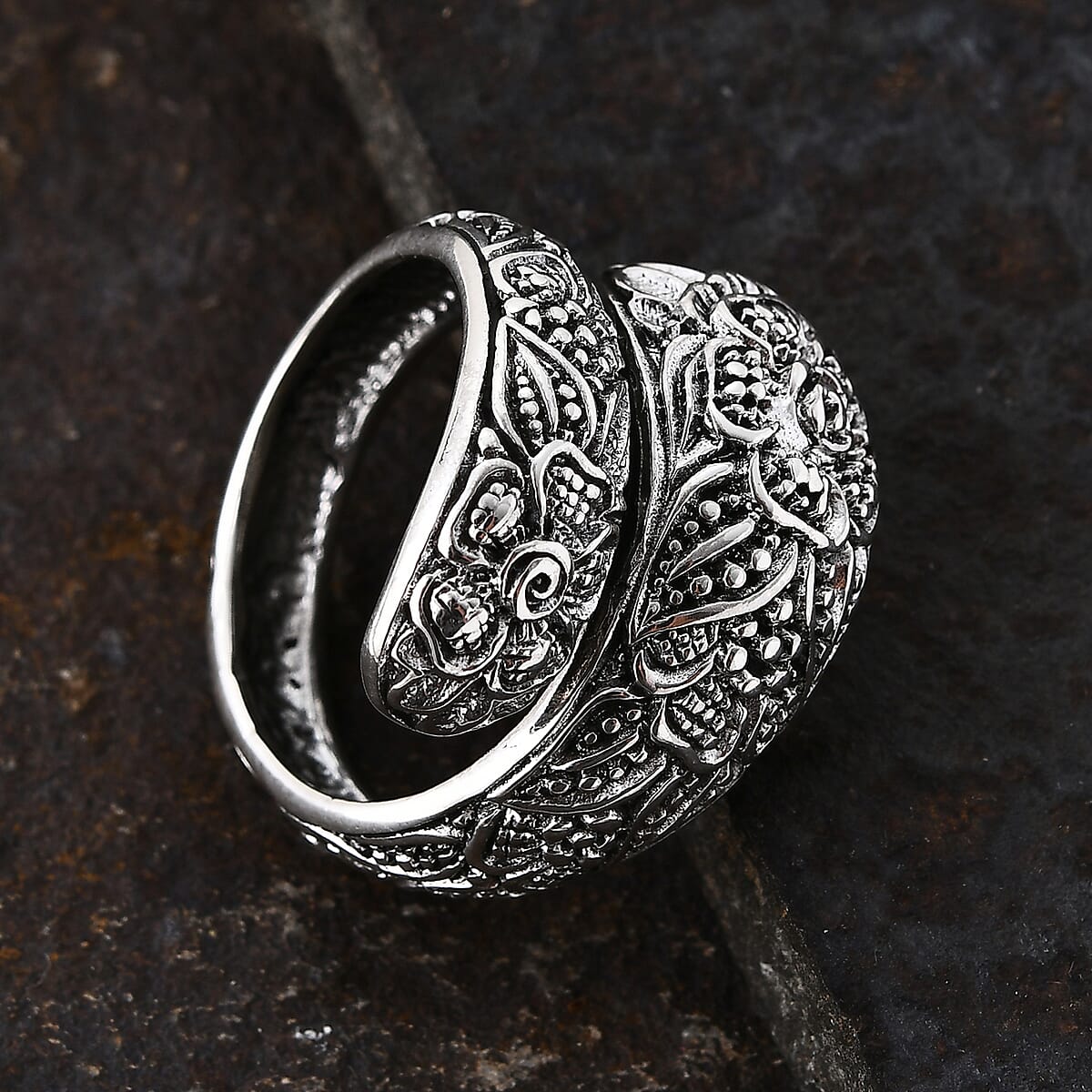 Bali Legacy Sterling Silver Hibiscus Flower Ring (Size 6.0) 6.59 Grams image number 1