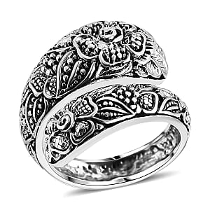 Bali Legacy Sterling Silver Hibiscus Flower Ring (Size 8.0) (6.59 g)