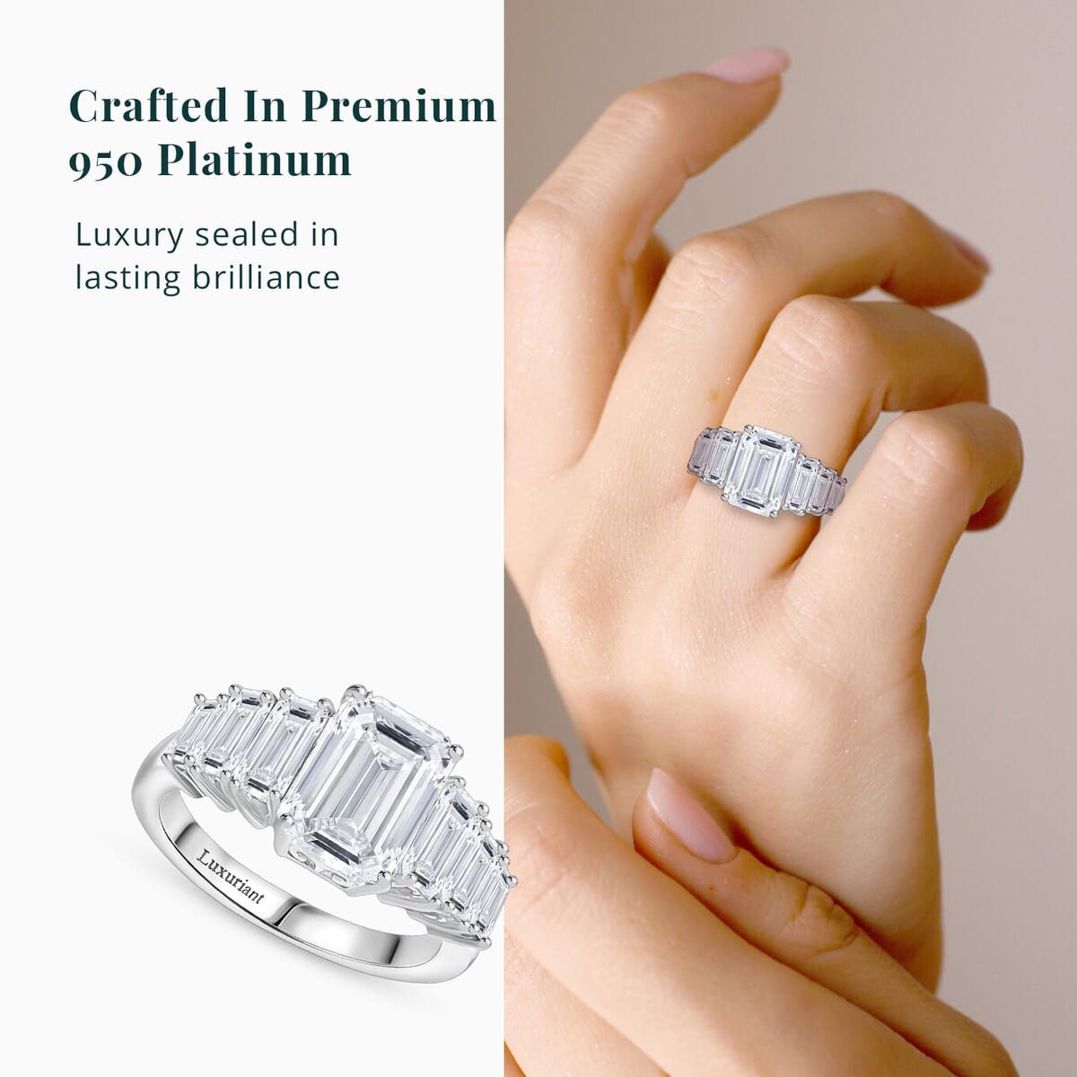 Luxuriant Lab Grown Diamond E-F VS 4.00 ctw Ring in 950 Platinum (Size 10.0) image number 4