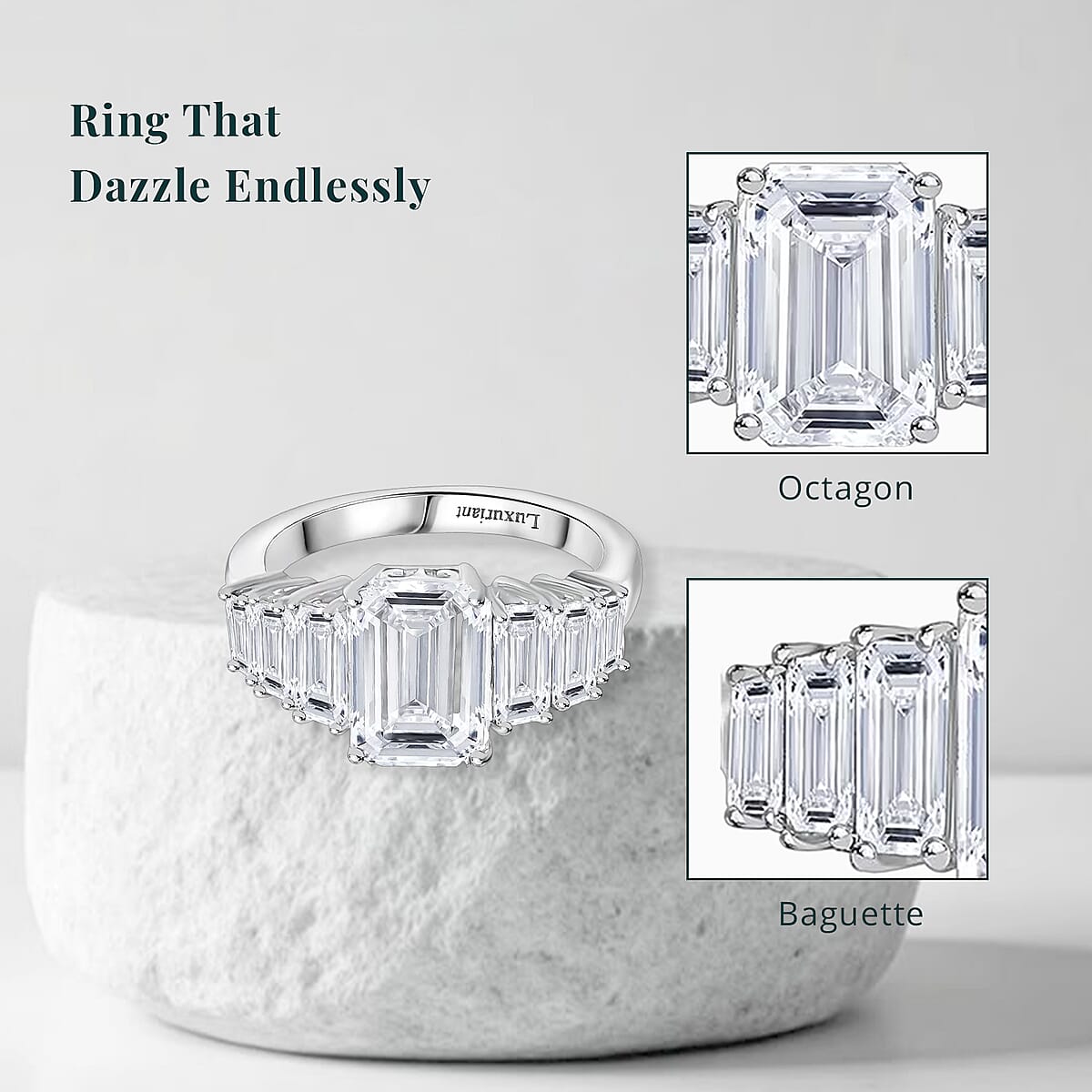 IGI Certified Luxuriant Lab Grown Diamond E-F VS 4.00 ctw Life Ladder Ring in 950 Platinum (Size 7.0) image number 5
