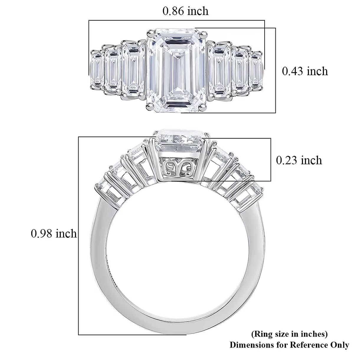IGI Certified Luxuriant Lab Grown Diamond E-F VS 4.00 ctw Life Ladder Ring in 950 Platinum (Size 8.0) image number 7