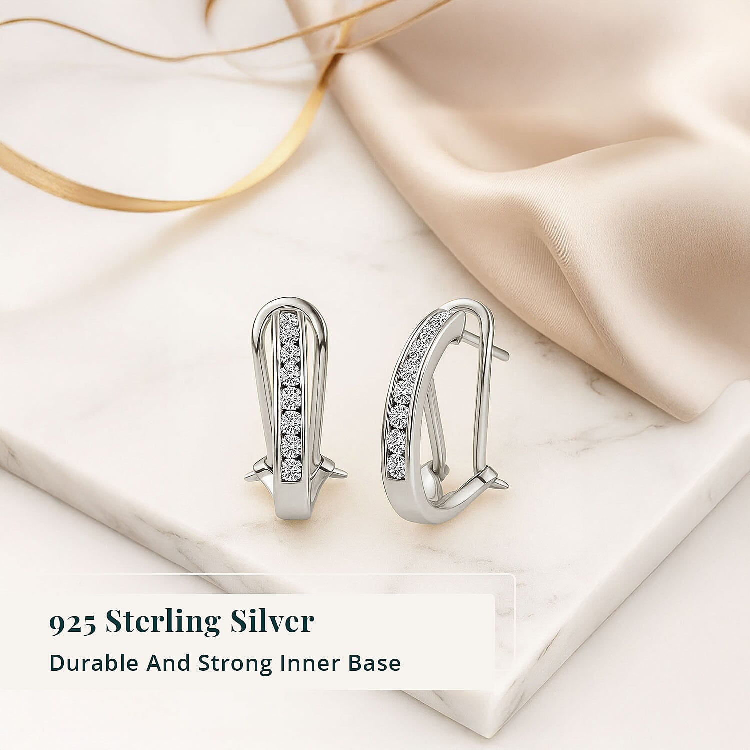 Rhodium Over Sterling Silver - Product card gallery slide 3 (9432763465983)