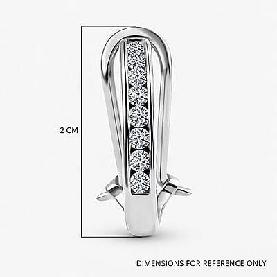Luxuriant Lab Grown Diamond G-H SI 0.50 ctw Omega Clip Earrings in Rhodium Over Sterling Silver