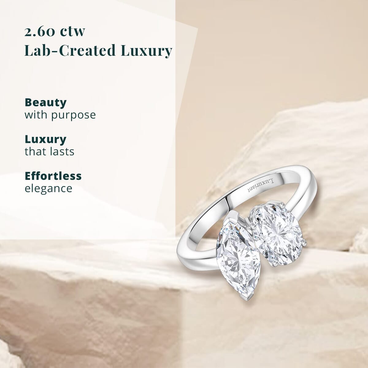 IGI Certified Luxuriant Lab Grown Diamond E-F VS 2.60 ctw Toi Moi Ring in 950 Platinum (Size 10.0) image number 2