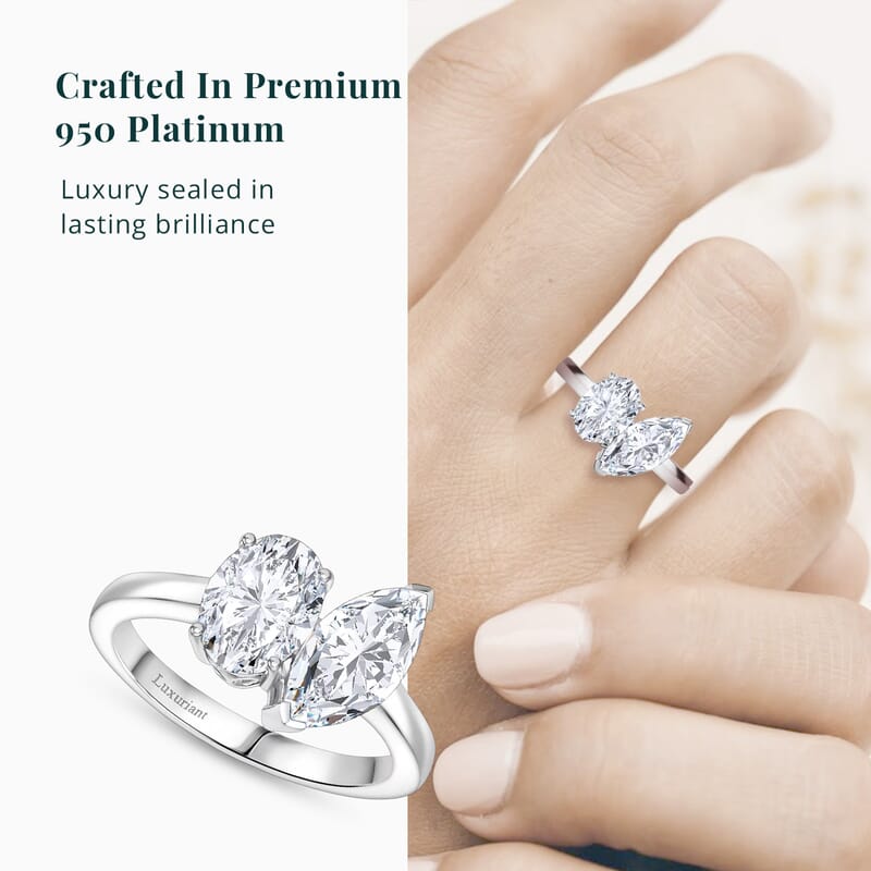 IGI Certified Luxuriant Lab Grown Diamond E-F VS 2.60 ctw Toi Moi Ring in 950 Platinum (Size 6.0)