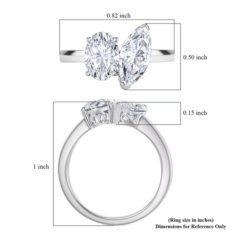 IGI Certified Luxuriant Lab Grown Diamond E-F VS 2.60 ctw Toi Moi Ring in 950 Platinum (Size 6.0)