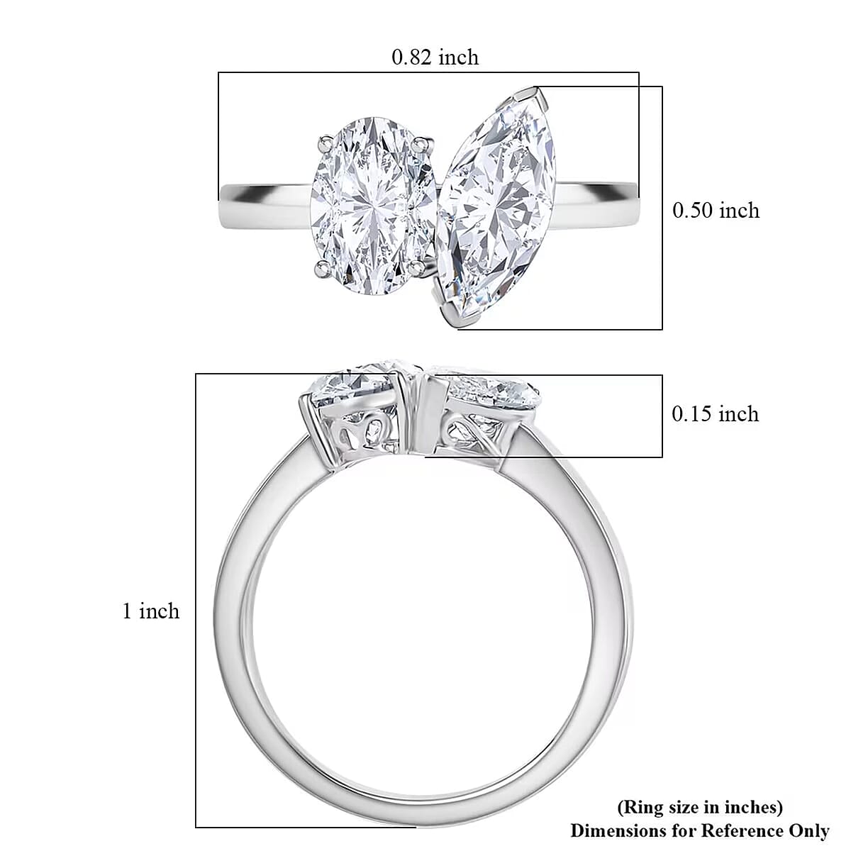 IGI Certified 950 Platinum Luxuriant Lab Grown Diamond (E-F, VS) Toi Moi Ring (Size 9.5) 2.60 ctw image number 7