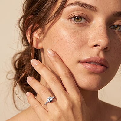 IGI Certified Luxuriant Lab Grown Diamond (E-F, VS) Halo Ring in 950 Platinum 1.50 ctw (Size 12.0)
