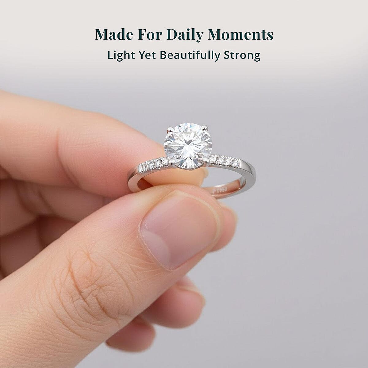 IGI Certified 950 Platinum Luxuriant Lab Grown Diamond (E-F, VS) Ring (Size 5.5) 1.50 ctw image number 5