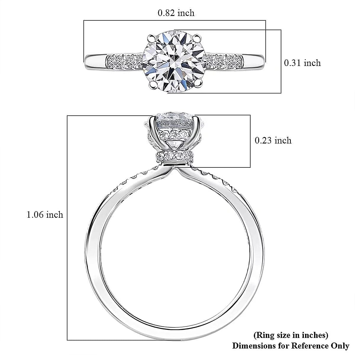 IGI Certified 950 Platinum Luxuriant Lab Grown Diamond (E-F, VS) Ring (Size 5.5) 1.50 ctw image number 6