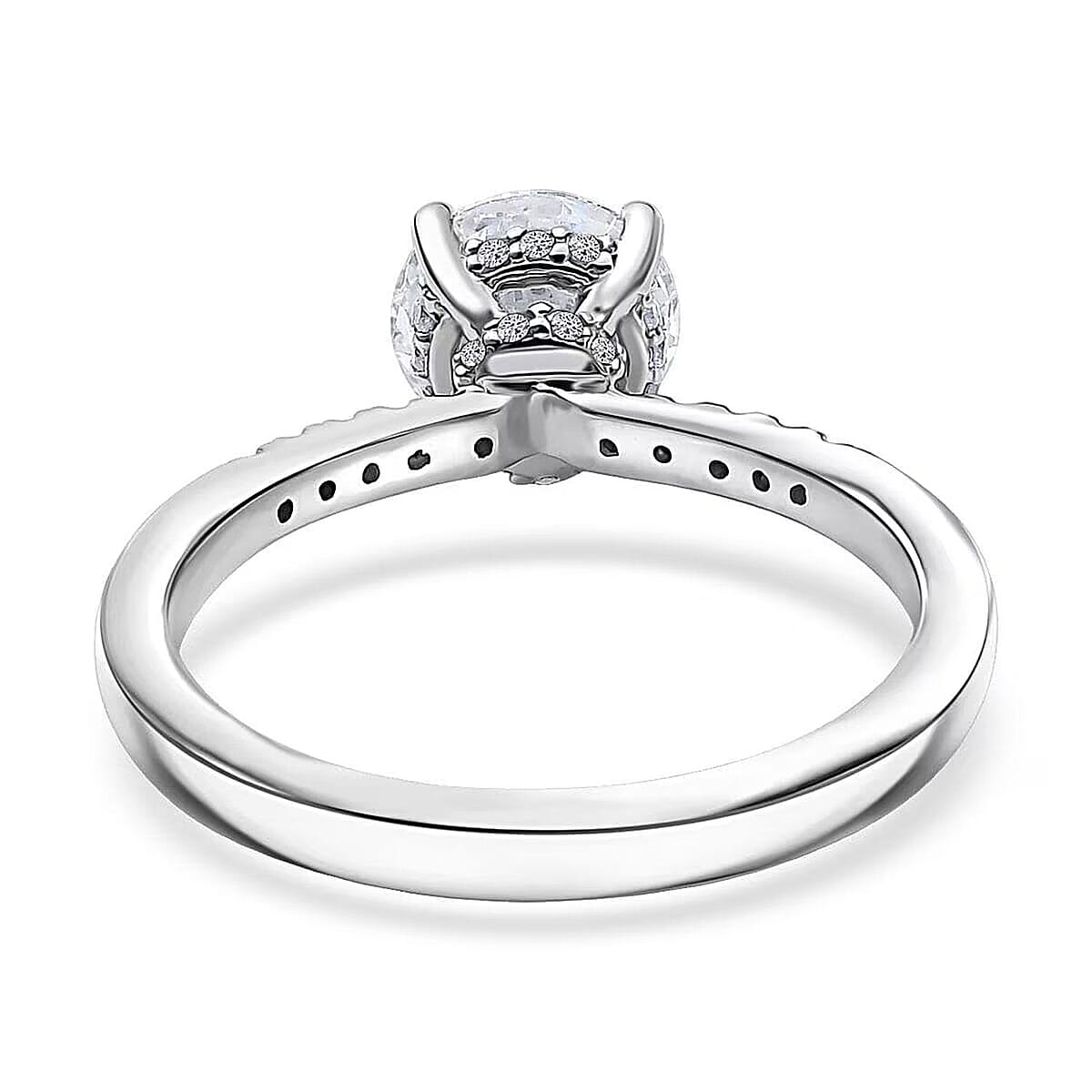 IGI Certified Luxuriant Lab Grown Diamond E-F VS 1.50 ctw Majesty Hidden Halo Ring in 950 Platinum (Size 6.0) image number 7