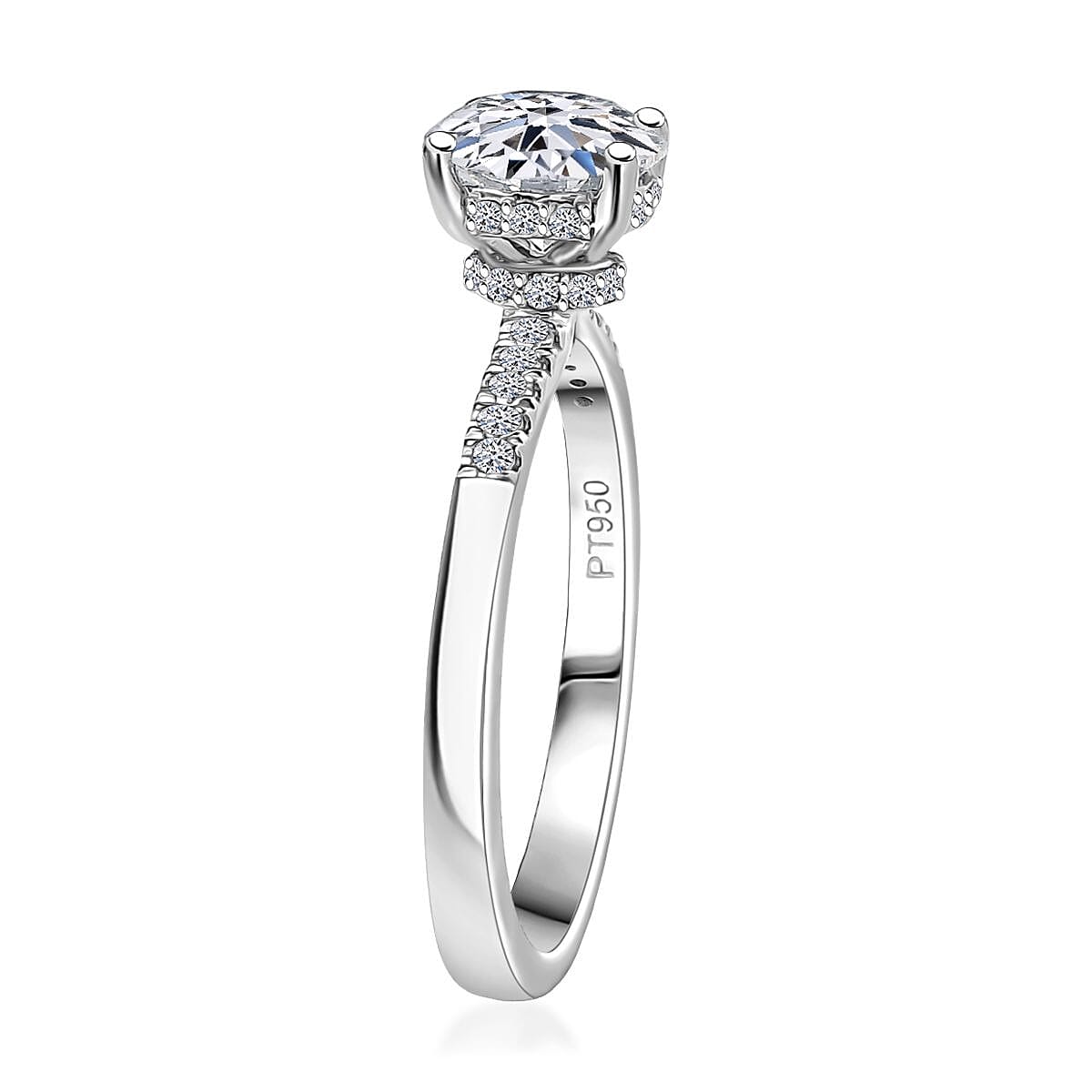 IGI Certified Luxuriant Lab Grown Diamond E-F VS 1.50 ctw Majesty Hidden Halo Ring in 950 Platinum (Size 7.0) image number 3