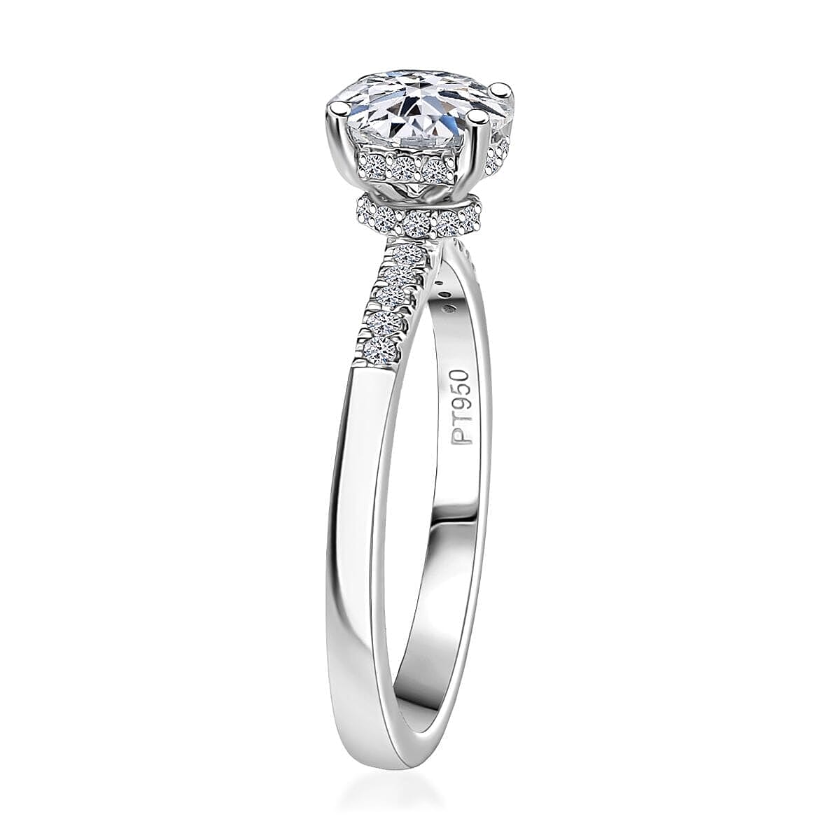 IGI Certified 950 Platinum Luxuriant Lab Grown Diamond (E-F, VS) Ring (Size 8.5) 1.50 ctw image number 3