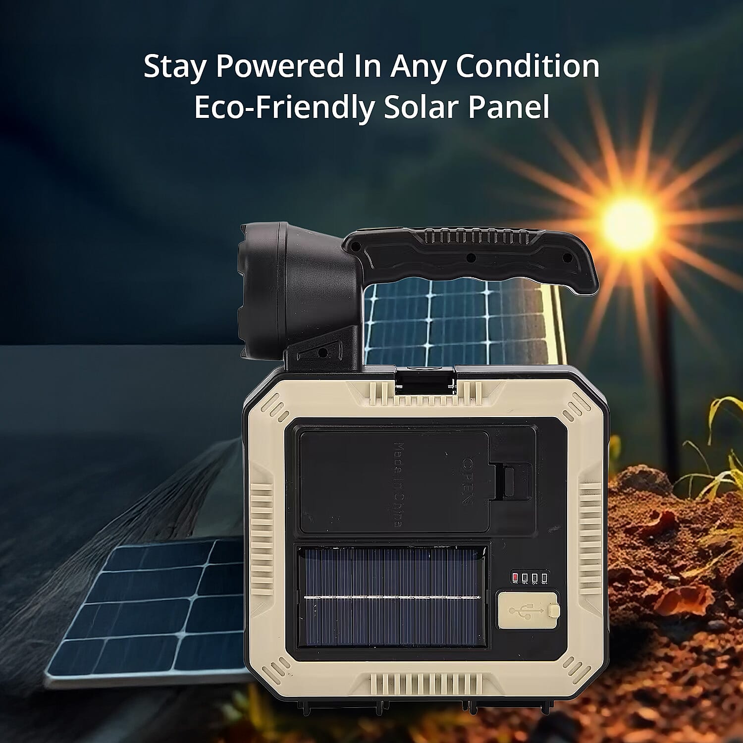 Solar Flash Light Tool Box Set - White