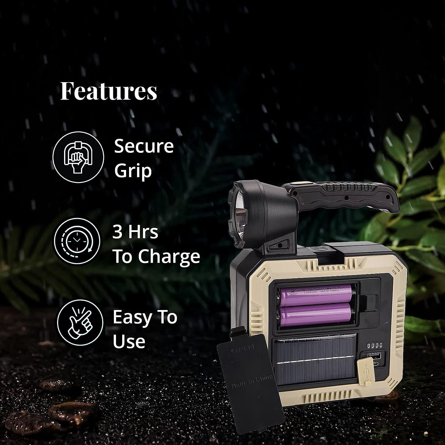 Solar Flash Light Tool Box Set - White
